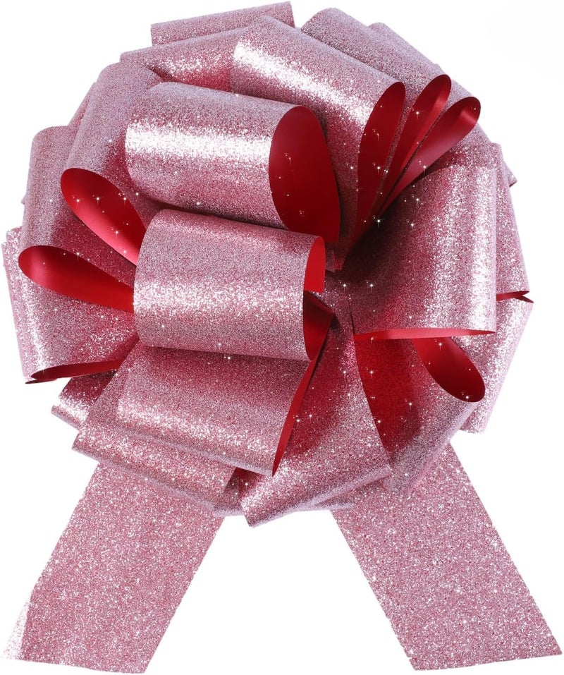 HCHENBOW 12" Large Pull Bows,2pcs Car Bows for Gift Wrapping, Christmas Party Birthday Gift Wedding Ribbon Bows for Bikes, Boxes or Flower Decorations, Valentine's Day Gift Decorations (Wine Red) - Image 1